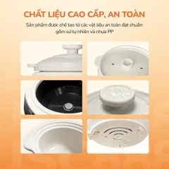 Nồi kho hầm dưỡng sinh 5 in 1 UNIE USC888, nắp sứ kép cao cấp – giữ nhiệt, khóa ẩm bằng vi áp suất