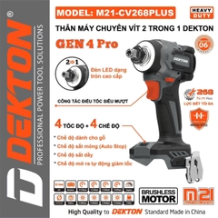 Máy Siết Bu Lông Và Vặn Vít Dùng Pin 21V Dekton M21-CV268PLUS