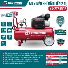 Máy Nén Khí đầu liền 2 tụ NAKAWA NK-2T3550E 2625W 50L
