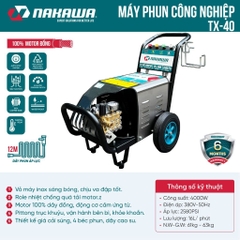 Máy phun áp lực cao công nghiệp Nakawa TX-40 (4KW-380V)