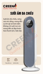 Máy sưởi gốm cao cấp CREEN CR-H28DT Có điều khiển từ xa