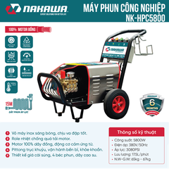 Máy phun áp lực cao công nghiệp Nakawa NK-HPC5800 (5.8Kw-380V)