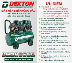 Máy nén khí không dầu Dekton DK-AC3950PRO