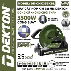 Máy Cắt Hợp Kim 355mm Dekton DK-CHK355XBL Động cơ không chổi công suất 3500W