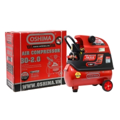 Máy nén khí Oshima 30-2.0 2.0HP Đỏ Điện 1 pha (có dầu, nhanh, dây đồng)