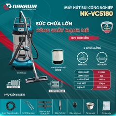 Máy hút bụi công nghiệp NAKAWA NK-VC5180 (5Kw-80L)