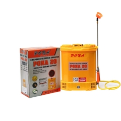 Máy phun thuốc trừ sâu, côn trùng điện Pona 20 Vàng Bình ắc qui 12V8Ah