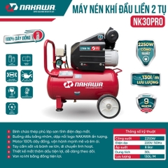 Máy Nén Khí đầu liền 2 tụ NAKAWA NK30PRO