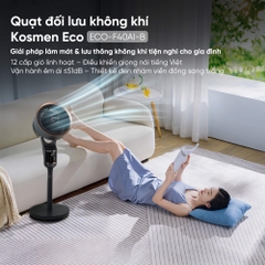 Quạt đối lưu không khí Kosmen Eco ECO-F40AI-B, quạt thông minh điều khiển bằng giọng nói