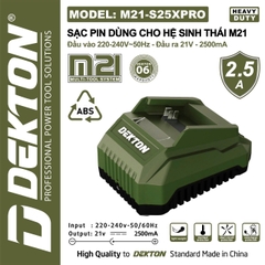 Sạc Pin 2.5A Dekton M21-S25XPRO Chân Pin Phổ Thông