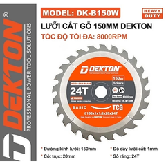 Lưỡi Cắt Gỗ Dekton DK-B150W 24 Răng 8000RPM Chính Hãng