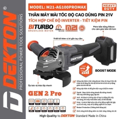 Thân máy mài tốc độ cao dùng pin 21V Dekton M21-AG100PROMAX