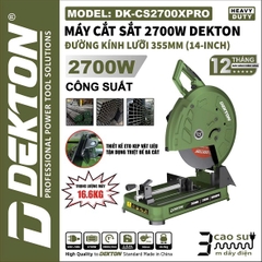 Máy cắt sắt 2700W Dekton DK-CS2700XPRO đường kính lưỡi 355mm