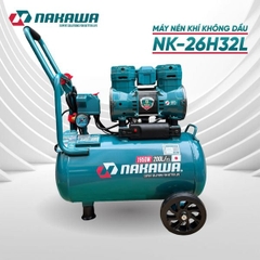 Máy nén khí không dầu, tốc nhanh, siêu êm NAKAWA NK-26H32L - 32 lít