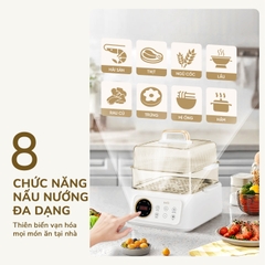 Nồi lẩu hấp đa năng UNIE UE668 dung tích 10L, lòng nồi chống dính Ceramic, 8 chức năng nấu tự động