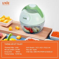 Máy xay hành tỏi ớt mini UNIE UC180 lưỡi dao sắc bén, chất liệu an toàn, dễ tháo lắp vệ sinh