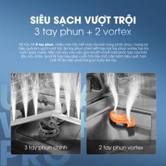 Máy rửa bát Kalite UltraWash Pro 5 tay phun, chứa 15-17 bộ chén đĩa
