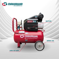 Máy Nén Khí đầu liền 2 tụ NAKAWA NK-2T2530E 2250W 30L