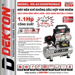 Máy nén khí không dầu Dekton DK-AC2908PROMAX bình nhôm 10 lít