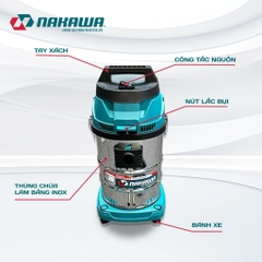Máy hút bụi công nghiệp NAKAWA NK-VC1940 (1.9Kw-40L)