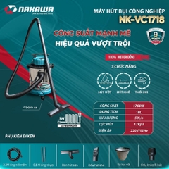 Máy hút bụi công nghiệp NAKAWA NK-VC1718 (1.7Kw-18L)