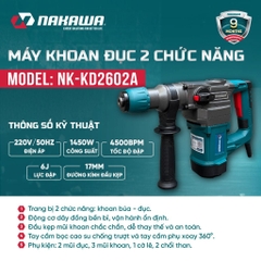 Máy khoan đục 2 chức năng NAKAWA NK-KD2602A
