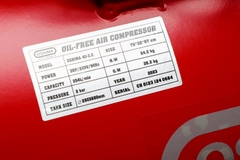 Máy nén khí Oshima 40-3.0 3.0HP Đỏ Điện 1 pha (Không dầu,nhanh,dây đồng)
