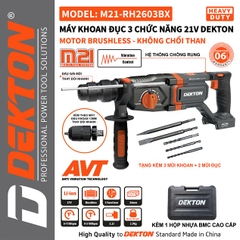 Thân máy khoan đục 3 chức năng dùng pin 21V Dekton M21-RH2603BX