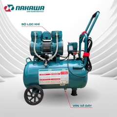 Máy nén khí không dầu, tốc nhanh, siêu êm NAKAWA NK-26H32L - 32 lít