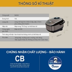 Nồi Cơm Điện Tử BlueStone RCB-5938 1.8 Lít 860W