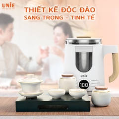 Ấm siêu tốc đa năng 6in1 UNIE UEK1081W màn hình hiển thị điện tử, chất liệu thủy tinh bền bỉ