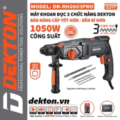 Máy khoan đục 3 chức năng Dekton DK-RH2603PRO 1050W