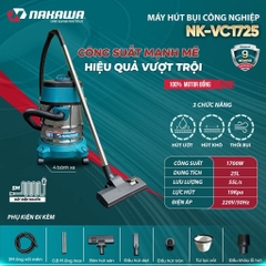 Máy hút bụi công nghiệp NAKAWA NK-VC1725 (1.7Kw-25L)