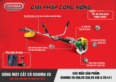 Máy cắt cỏ Oshima VX330 900W Vàng-xanh 2 thì (rời, chết)