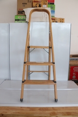 Thang nhôm xếp Oshima TG3 Màu gỗ (ghế -3 bậc)