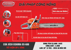 Cưa xích Oshima OS688 54cc Cam 2 thì (không lam xích)