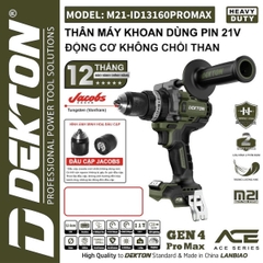 Thân máy khoan dùng pin 21V Dekton M21-ID13160PROMAX