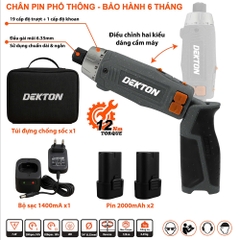 Máy Vặn Vít Gập Dùng Pin 7.2V Dekton DK-VGT12N Màu Xám, Pin 2000mAh X2