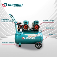 Máy nén khí không dầu, tốc nhanh, siêu êm Nakawa NK-BH5050E - 50 lít 3750W
