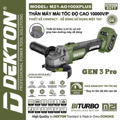 Thân máy mài tốc độ cao 10000v/p dùng pin Dekton M21-AG100XPLUS