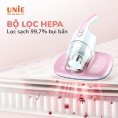 Máy hút bụi chăn đệm UNIE UMV61 lực hút 10500 PA, hệ thống lọc bụi 2 lớp, đèn UV diệt khuẩn đến 99,99%