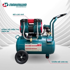 Máy nén khí không dầu, tốc nhanh, siêu êm NAKAWA NK-32H32PRO - 32 lít