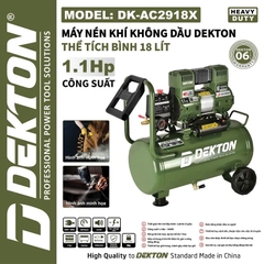 Máy nén khí không dầu Dekton DK-AC2918X 1.1Hp 18L