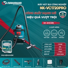 Máy hút bụi công nghiệp NAKAWA NK-VC1720PRO (1.7Kw-20L)