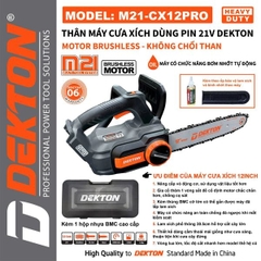 Thân máy cưa xích dùng pin 21V Dekton M21-CX12PRO