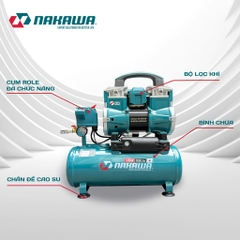 Máy nén khí không dầu, tốc nhanh, siêu êm Nakawa NK-BH1810PRO - 10 lít 1350W