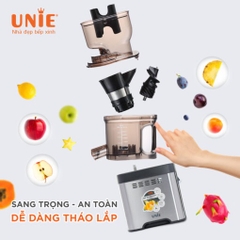Máy ép chậm UNIE USJAC91S công suất 400W, ống tiếp nguyên liệu 82mm, vận hành êm ái (độ ồn <60dB)