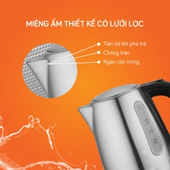Ấm siêu tốc UNIE UE-300 dung tích 1L, chất liệu inox304 an toàn, vạch chia mức nước dễ quan sát