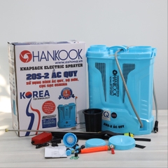 Máy phun thuốc trừ sâu, côn trùng điện HANKOOK 20S-2 ắc quy Xanh Bình ắc quy 12V8Ah