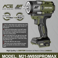 Thân máy vặn bulong dùng pin 21V Dekton M21-IW850PROMAX